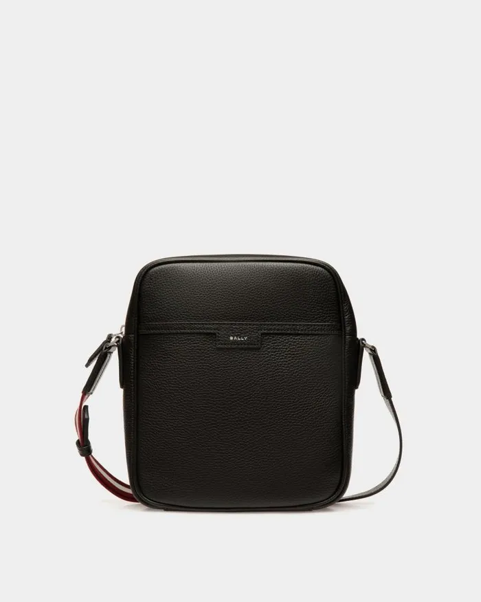 Men Bally Messenger Bags Code Crossbody Bag In Leather Black
