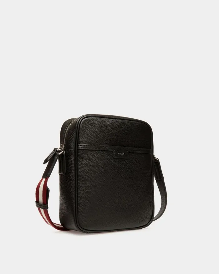 Men Bally Messenger Bags Code Crossbody Bag In Leather Black Men Bally Messenger Bags Code Crossbody Bag In Leather Black