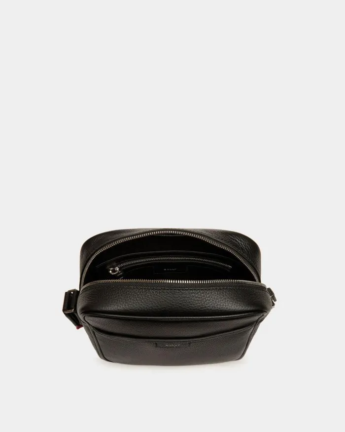 Men Bally Messenger Bags Code Crossbody Bag In Leather Black Men Bally Messenger Bags Code Crossbody Bag In Leather Black