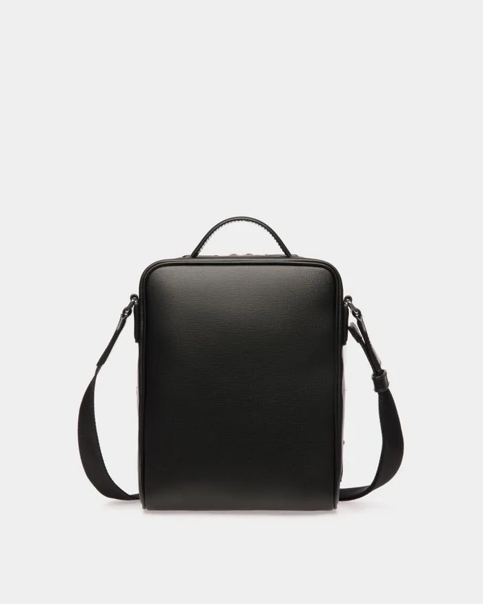 Men Bally Messenger Bags Mythos Crossbody Bag In Black Recycled Leather Black Men Bally Messenger Bags Mythos Crossbody Bag In Black Recycled Leather Black