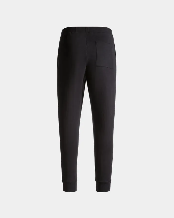 Men Bally Pants Sweatpants With A Bally Crest Logo In Navy Blue Cotton Blue Men Bally Pants Sweatpants With A Bally Crest Logo In Navy Blue Cotton Blue