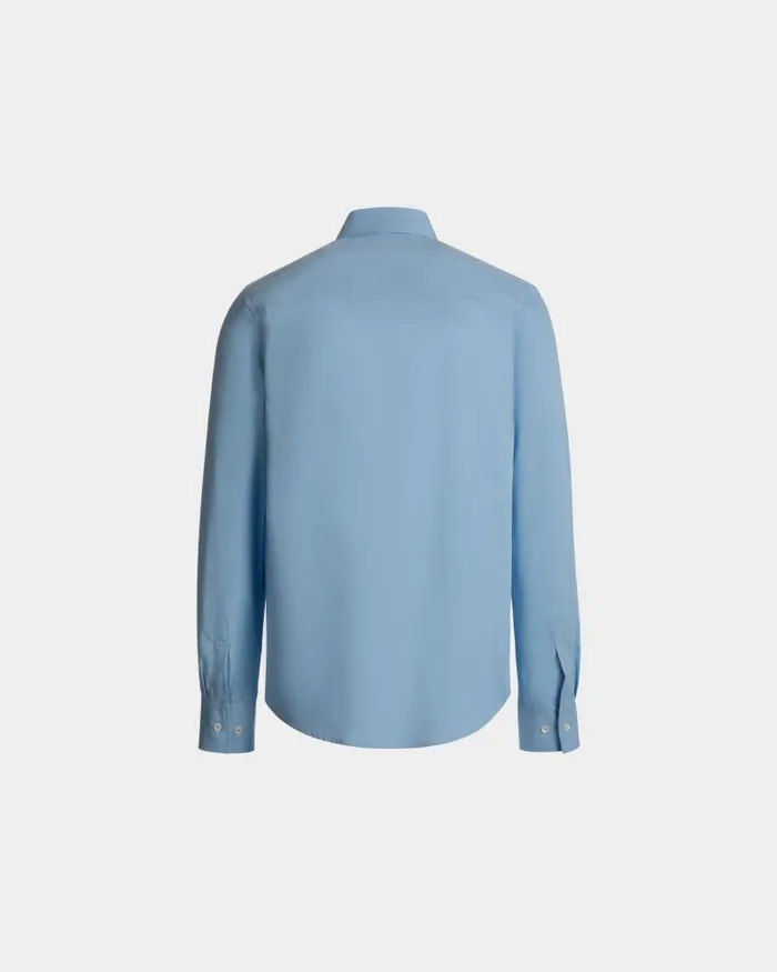 Men Bally Shirts and TShirts Long Sleeve Shirt In Light Blue Cotton Blue Men Bally Shirts and TShirts Long Sleeve Shirt In Light Blue Cotton Blue