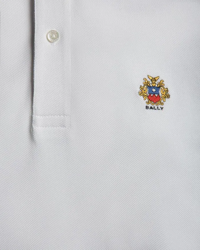 Men Bally Shirts and TShirts Polo Shirt In White Cotton White Men Bally Shirts and TShirts Polo Shirt In White Cotton White