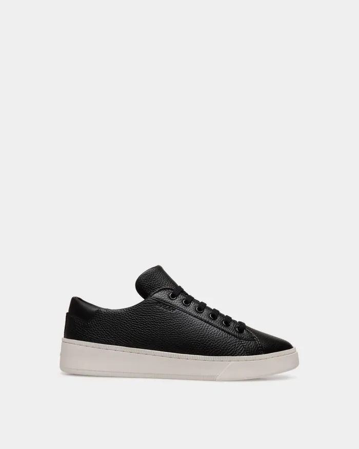 Men Bally Sneakers Raise Sneaker In Black Grained Leather Black