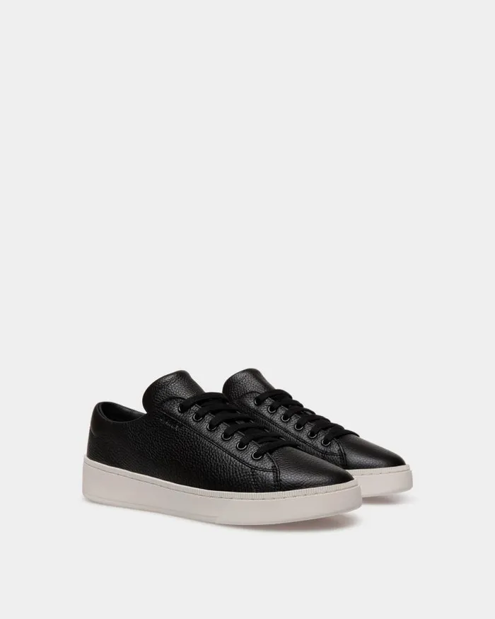 Men Bally Sneakers Raise Sneaker In Black Grained Leather Black Men Bally Sneakers Raise Sneaker In Black Grained Leather Black