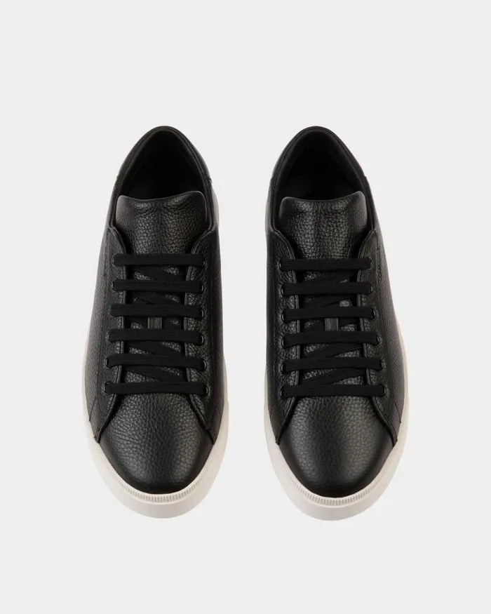 Men Bally Sneakers Raise Sneaker In Black Grained Leather Black Men Bally Sneakers Raise Sneaker In Black Grained Leather Black