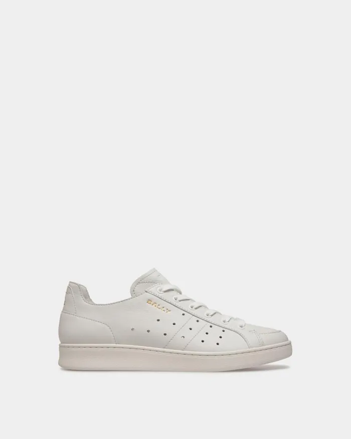 Men Bally Sneakers Tennis Sneaker In White Leather White