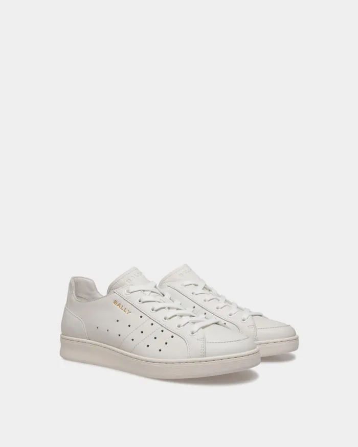 Men Bally Sneakers Tennis Sneaker In White Leather White Men Bally Sneakers Tennis Sneaker In White Leather White