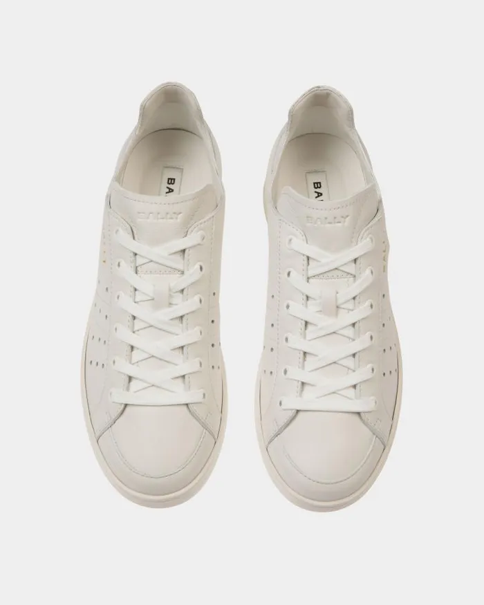 Men Bally Sneakers Tennis Sneaker In White Leather White Men Bally Sneakers Tennis Sneaker In White Leather White