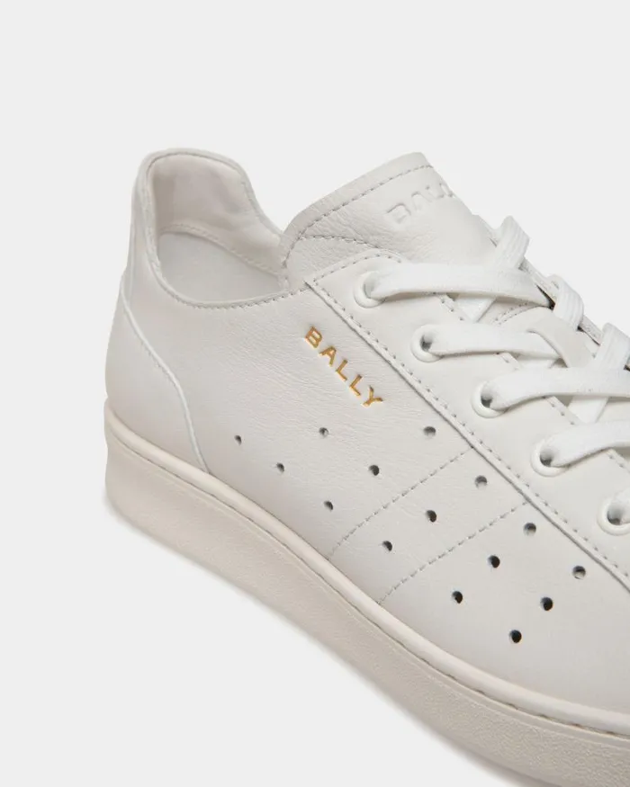 Men Bally Sneakers Tennis Sneaker In White Leather White Men Bally Sneakers Tennis Sneaker In White Leather White