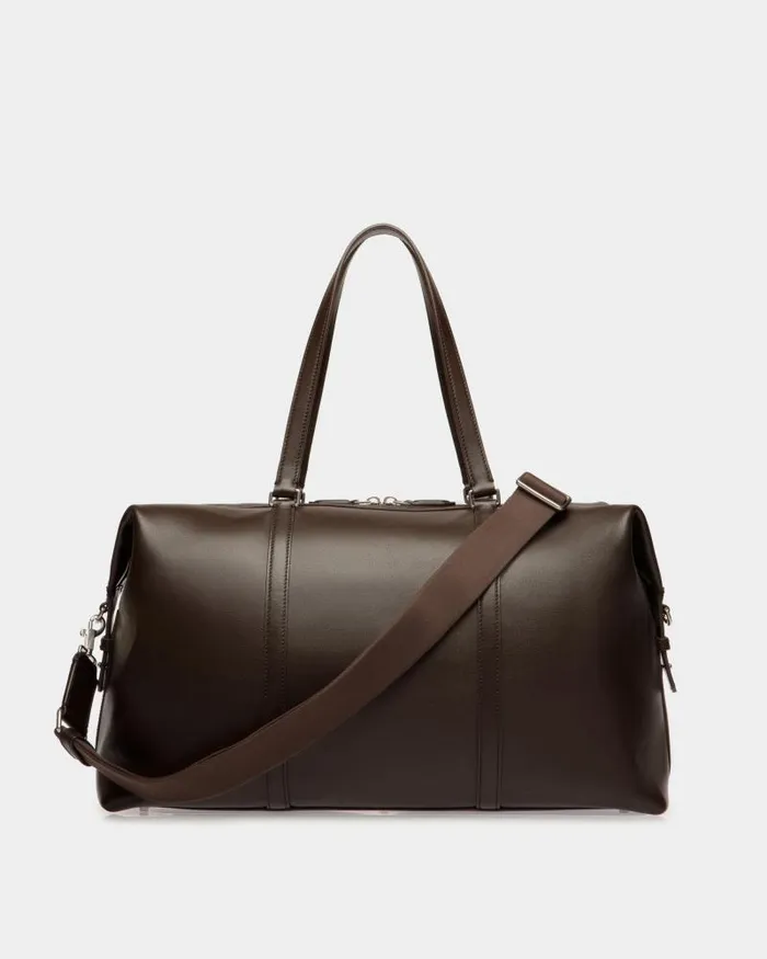 Men Bally Travel Bags Code Weekender In Ebano Leather Brown Men Bally Travel Bags Code Weekender In Ebano Leather Brown