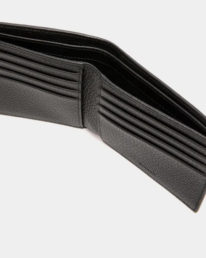 Men Bally Wallets and Card Holders Ribbon Bifold Wallet In Black Grained Leather Black Men Bally Wallets and Card Holders Ribbon Bifold Wallet In Black Grained Leather Black