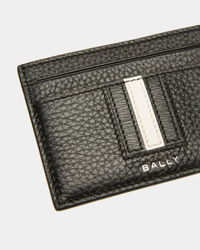 Men Bally Wallets and Card Holders Ribbon Card Holder In Black Leather Black Men Bally Wallets and Card Holders Ribbon Card Holder In Black Leather Black