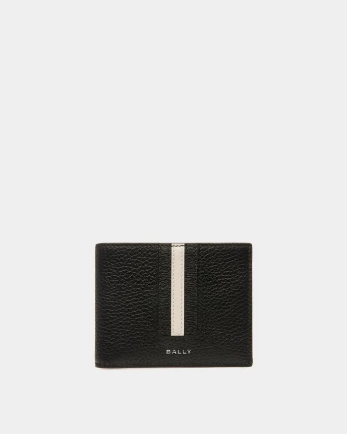 Men Bally Wallets and Card Holders Ribbon Wallet In Black Leather Black