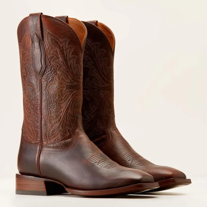 Men Bench Made Bassett Cowboy Boot Saddle Brown Bison Ariat Western Boots Men Bench Made Bassett Cowboy Boot Saddle Brown Bison Ariat Western Boots
