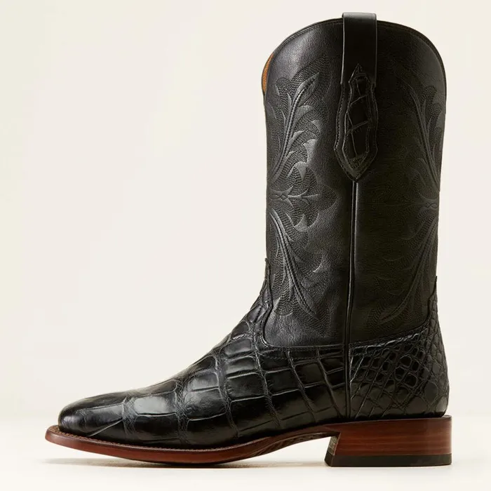 Men Bench Made Bassett Western Boot Black American Alligator Ariat Western Boots Men Bench Made Bassett Western Boot Black American Alligator Ariat Western Boots