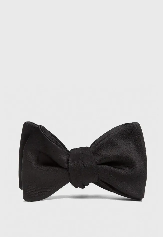 Men Black Formal Satin Bow Tie Black Paul Stuart Ties