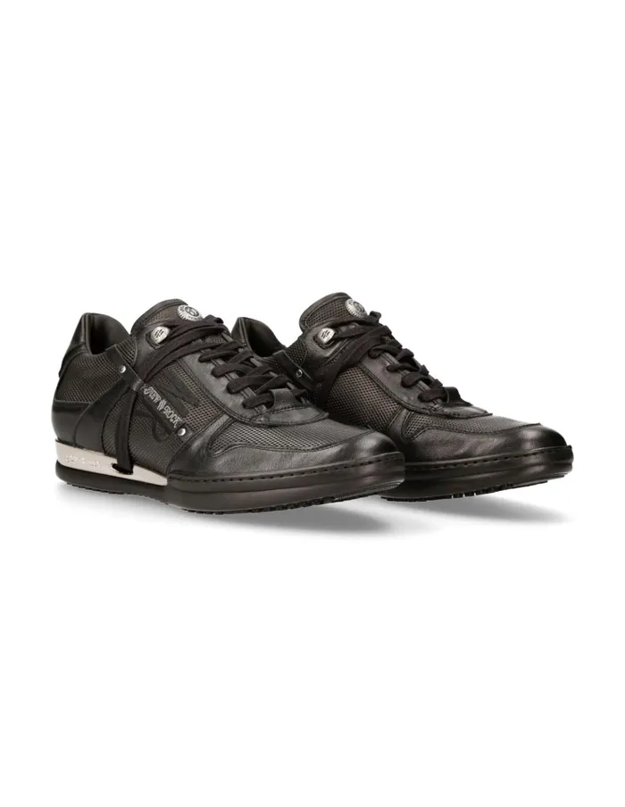 Men Black Hybrid With Laces MHy021S2 New Rock Sneakers