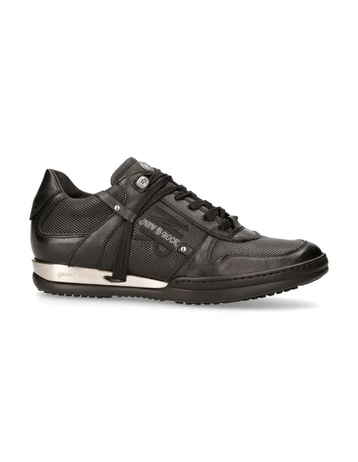 Men Black Hybrid With Laces MHy021S2 New Rock Sneakers