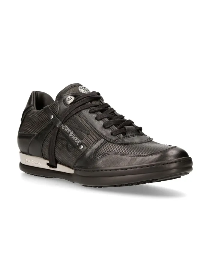 Men Black Hybrid With Laces MHy021S2 New Rock Sneakers