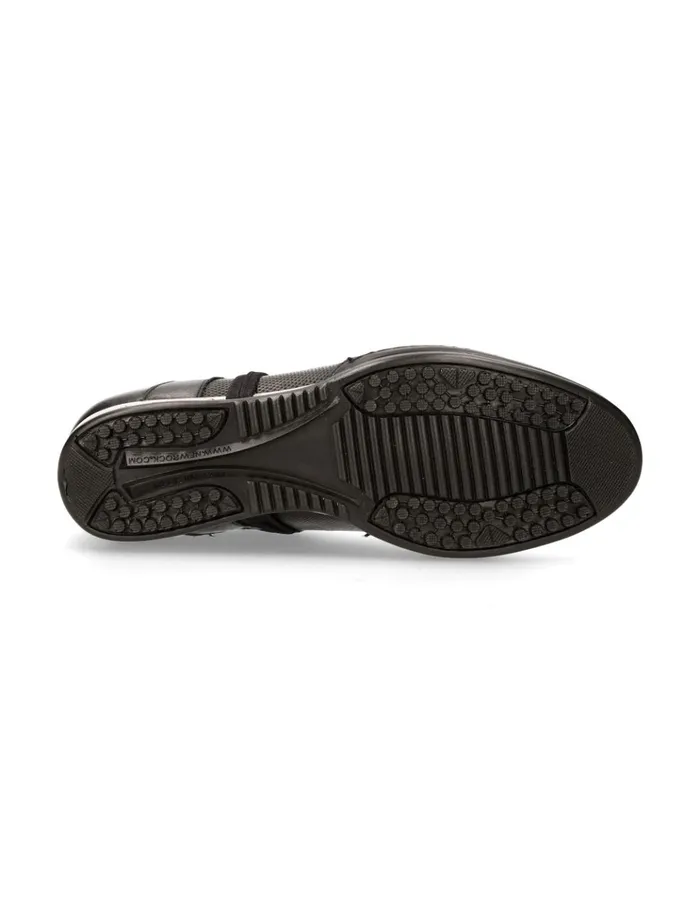 Men Black Hybrid With Laces MHy021S2 New Rock Sneakers