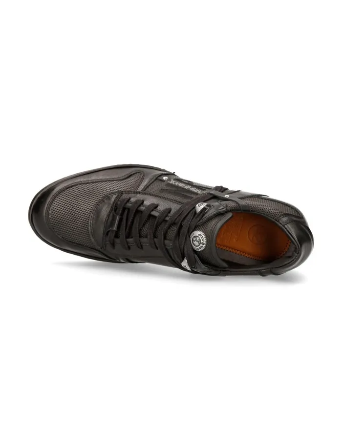 Men Black Hybrid With Laces MHy021S2 New Rock Sneakers