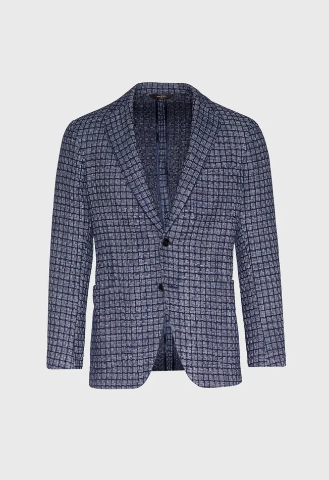 Men Blue Basket Weave Jacket Blue Paul Stuart Sport Jacket and Blazers