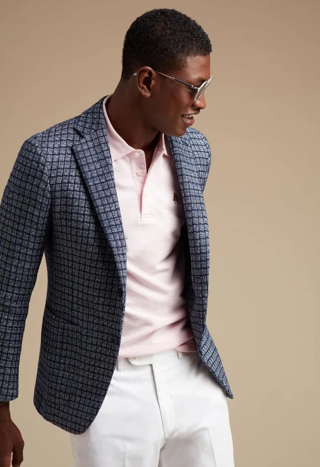 Men Blue Basket Weave Jacket Blue Paul Stuart Sport Jacket and Blazers Men Blue Basket Weave Jacket Blue Paul Stuart Sport Jacket and Blazers