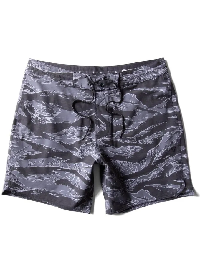 Men Boardshorts Vissla Short Sets 15034 Boys Boardshort Black Tiger Camo