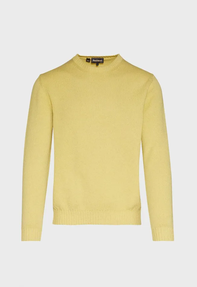 Men Boucle Crewneck Sweater Light Blue Paul Stuart Sweaters