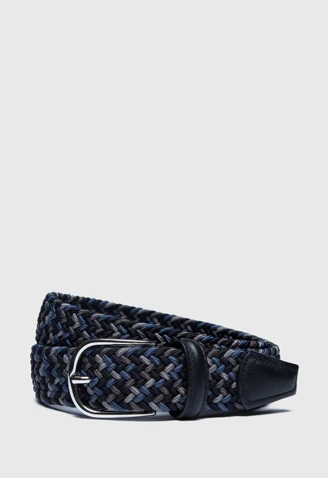 Men Braided Stretch Belt Tanmix Paul Stuart Accessories