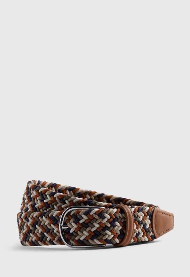 Men Braided Stretch Belt Tanmix Paul Stuart Accessories Men Braided Stretch Belt Tanmix Paul Stuart Accessories