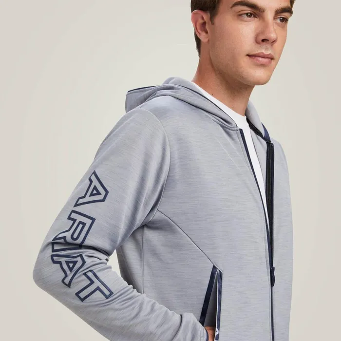 Men Byron Full Zip Hoodie Heather Grey Ariat Sweatshirts and Hoodies Men Byron Full Zip Hoodie Heather Grey Ariat Sweatshirts and Hoodies