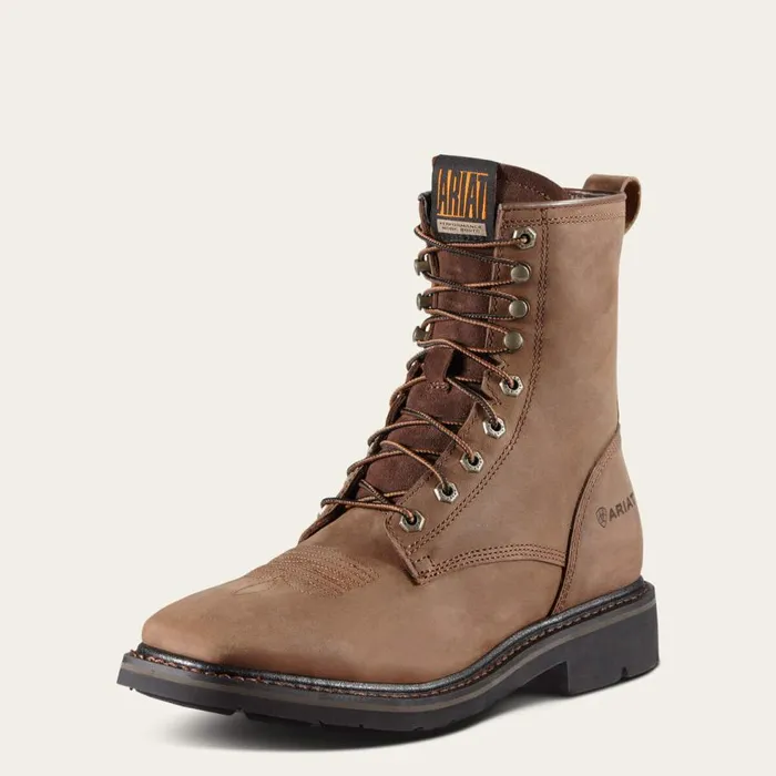 Men Cascade 8034 Wide Square Toe Work Boot Alamo Brown Ariat Work Boots