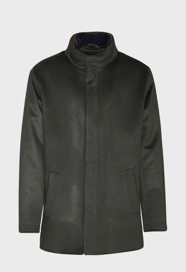 Men Cashmere Car Coat Navy Paul Stuart Coats and Outerwear