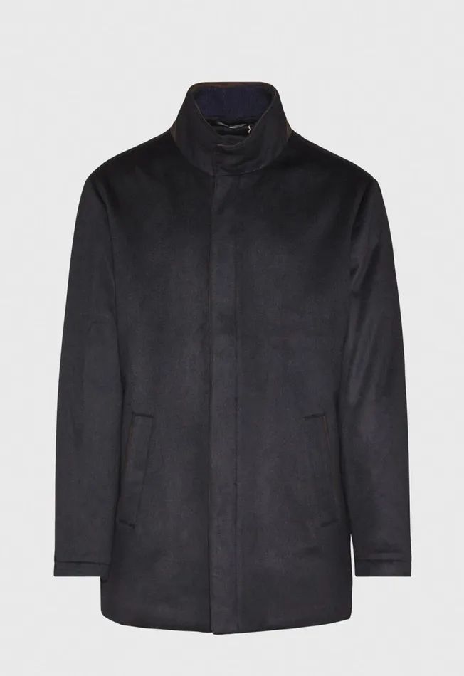 Men Cashmere Car Coat Navy Paul Stuart Outerwear