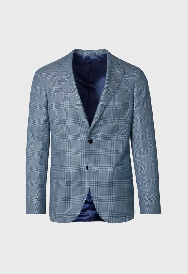 Men Cashmere Glen Plaid Jacket Blue Paul Stuart Sport Jacket and Blazers