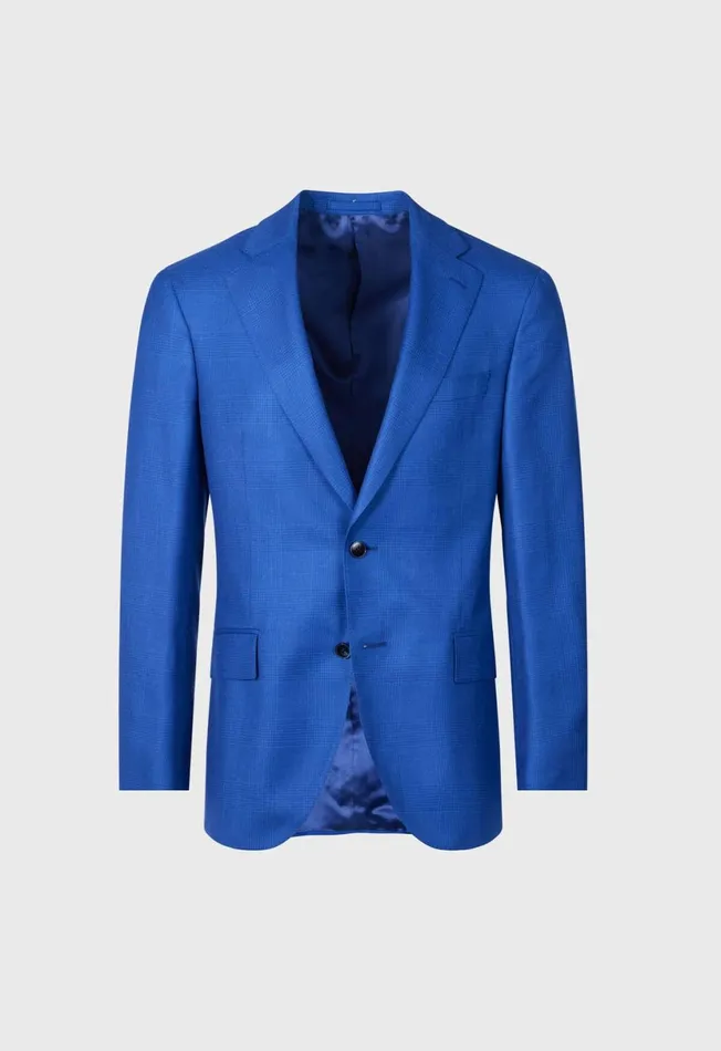 Men Cashmere Plaid Jacket Blue Paul Stuart The Cashmere Shop