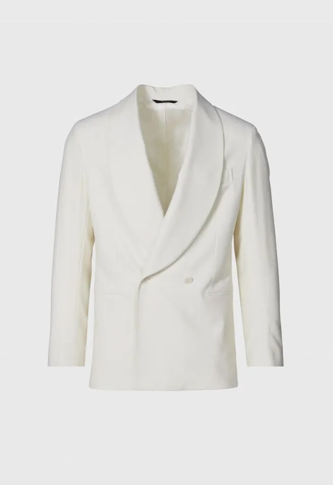 Men Cashmere Shawl CollarnbspDinner Jacket Cream Paul Stuart The Cashmere Shop
