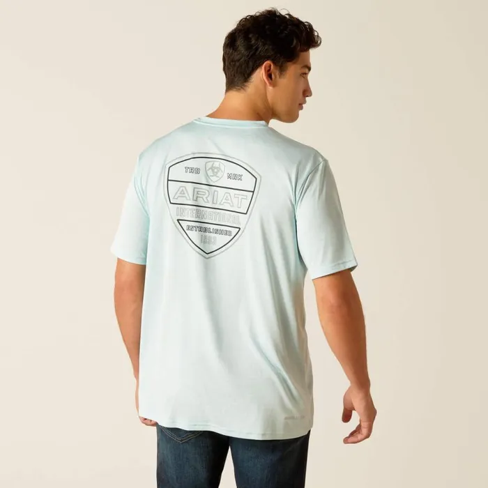 Men Charger Crestline TShirt Iced Aqua Ariat TShirts and Polos Men Charger Crestline TShirt Iced Aqua Ariat TShirts and Polos