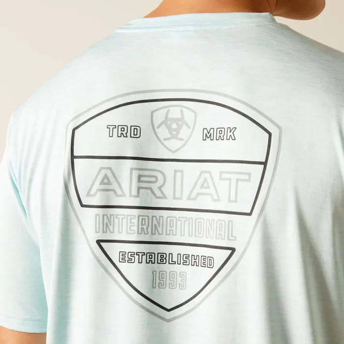 Men Charger Crestline TShirt Iced Aqua Ariat TShirts and Polos Men Charger Crestline TShirt Iced Aqua Ariat TShirts and Polos