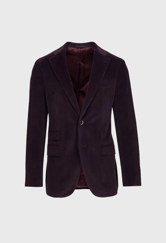 Men Cotton And Cashmere Corduroy Jacket Aubergine Paul Stuart Sport Jacket and Blazers