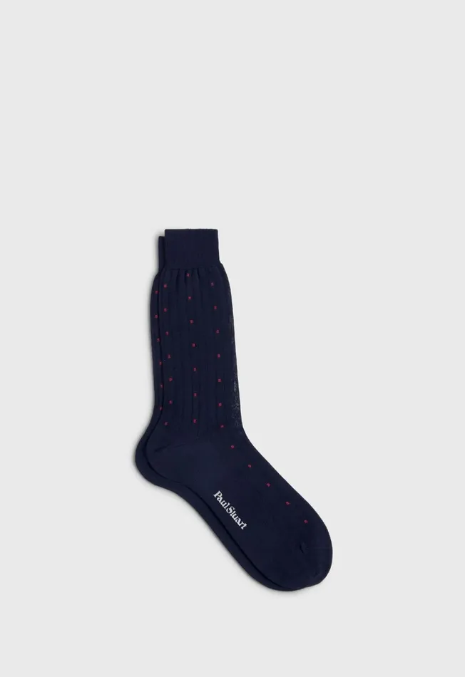Men Cotton Deco Sock Navyblue Paul Stuart Socks