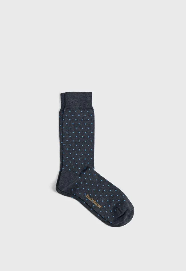 Men Cotton Dot Sock Burgundy Paul Stuart Socks