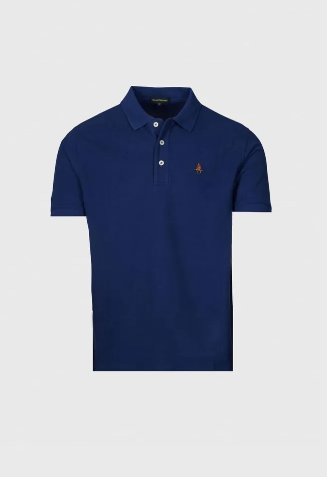 Men Cotton Piqu Logo Polo Azure Paul Stuart Sweaters
