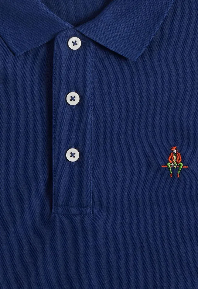 Men Cotton Piqu Logo Polo Azure Paul Stuart Sweaters Men Cotton Piqu Logo Polo Azure Paul Stuart Sweaters