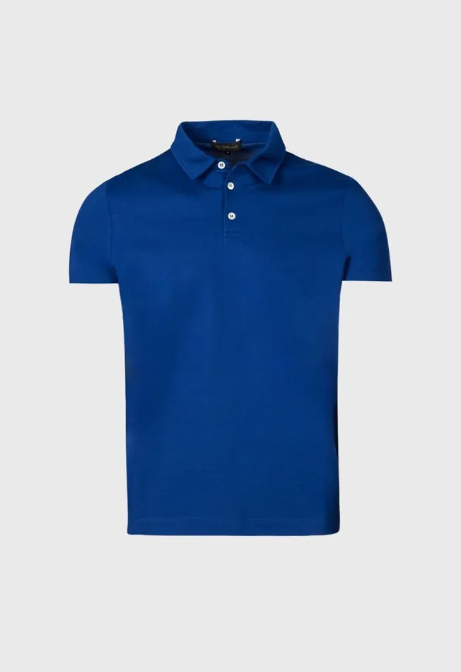 Men Cotton Pique Short Sleeve Polo Dark Blue Paul Stuart Polos and TShirts