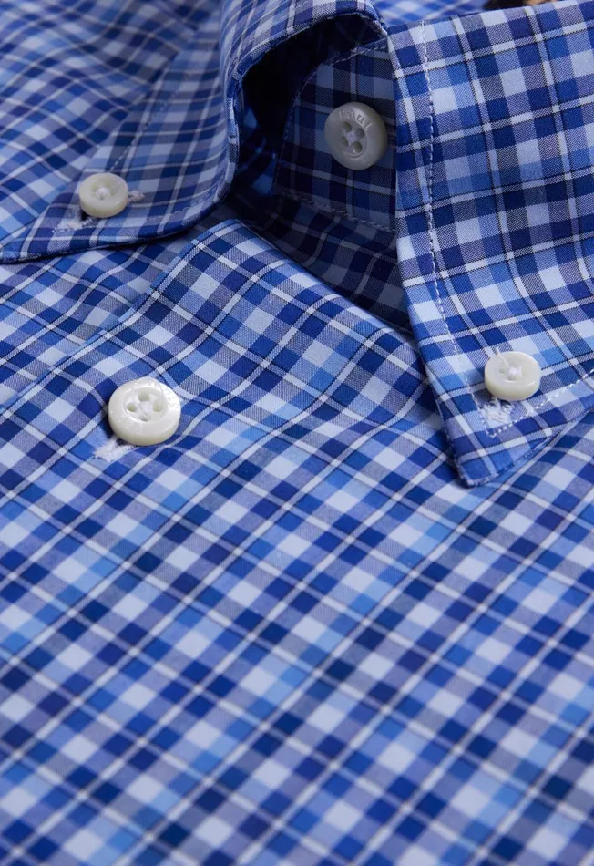 Men Cotton Plaid Sport Shirt Navyblue Paul Stuart Sport Shirts Men Cotton Plaid Sport Shirt Navyblue Paul Stuart Sport Shirts