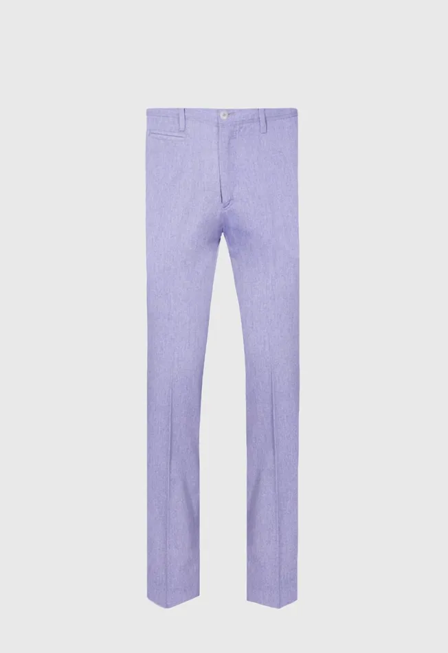 Men Cotton Plain Front Dress Trouser Lavender Paul Stuart Pants