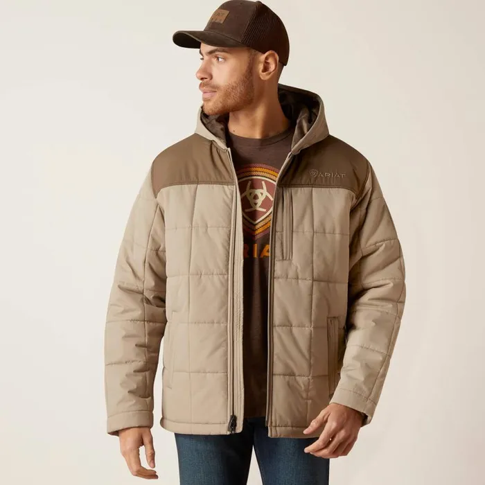 Men Crius Hooded Insulated Jacket Major Brownbrindle Ariat Jackets and Vests